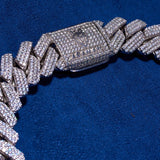 20mm Monaco Chain - White Gold