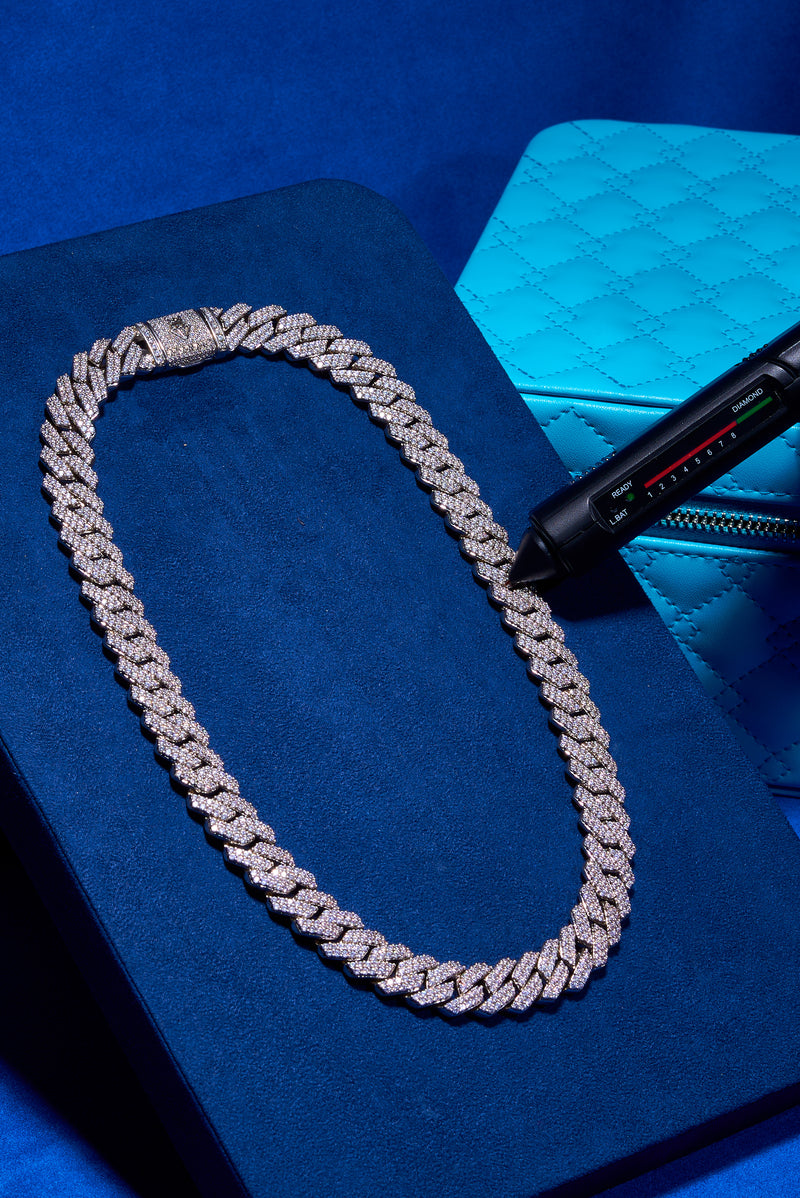 14mm Monaco Chain + Bracelet - White Gold