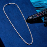 3mm Moissanite Tennis Chain + Bracelet - Silver - D Color - IF - Bundle