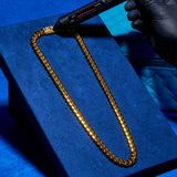 20mm Moissanite Monaco + 10mm Moissanite Cuban Iced Clasp Chain - 18k Gold - IF - Bundle