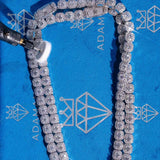 10mm Moissanite Clustered Tennis Chain - Silver - D Color - VVS1