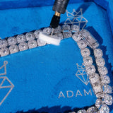 10mm Moissanite Clustered Tennis Chain - Silver - D Color - VVS1