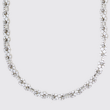 8mm iced infinity chain in white gold with flawless diamond simulants and vacuum plating