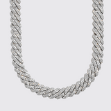 14mm Monaco Chain - White Gold