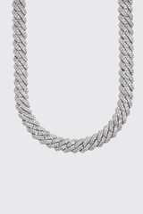 14mm Monaco Chain - White Gold