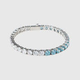 5mm TENNIS BRACELET - PALE BLUE AND WHITE