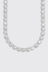 10mm Moissanite Clustered Tennis Chain - 925 Silver - D Colour - VVS1