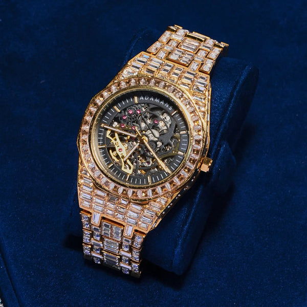 Adamans Baguette Watch - Gold