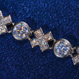 Adamans 5MM Moissanite XOXO Bracelet with IF clarity D color moissanite stones in 925 silver finish