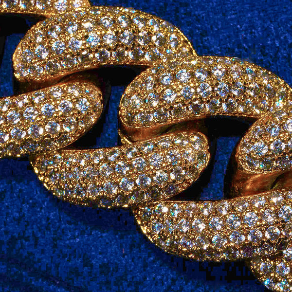 20mm Iced Cuban Bracelet - Gold