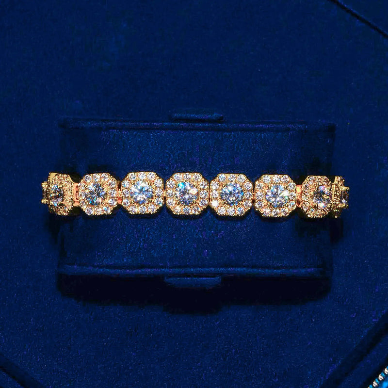10mm Clustered Tennis Bracelet - Gold – Adamans