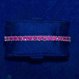 5mm Tennis Bracelet with round cut purple amethyst stones in 18K gold plating