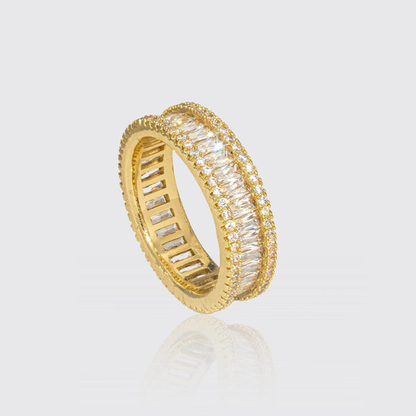 Baguette Prong Band Ring - Gold