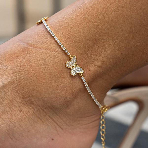 Butterfly Anklet - Gold