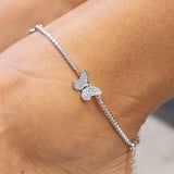 Butterfly Anklet - White Gold