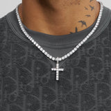 Diamond Cross Pendant - White Gold - Adamans - 