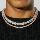 10mm Moissanite Clustered Tennis + 5mm Moissanite Tennis Chain Bundle - 18k Rose Gold - D Color - IF - Bundle