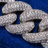 23mm Moissanite Miami Cuban Link Bracelet - Silver - D Color - IF