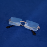 Moissanite Diamond Rectangle Sunglasses Blue - 925 Silver - D COLOR - VVS1