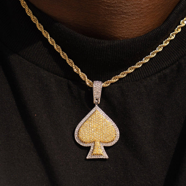 Iced Ace Pendant - Gold - Adamans