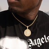 Iced Bitcoin Pendant - Gold - Adamans