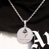 Iced Ethereum Pendant - White Gold - Adamans