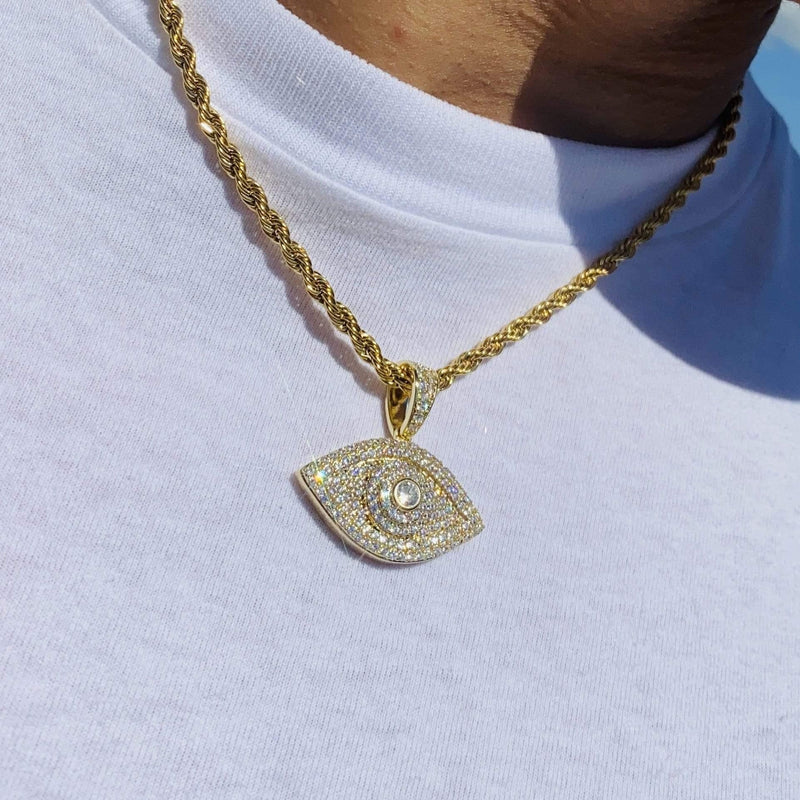 Iced Eye Pendant - Gold