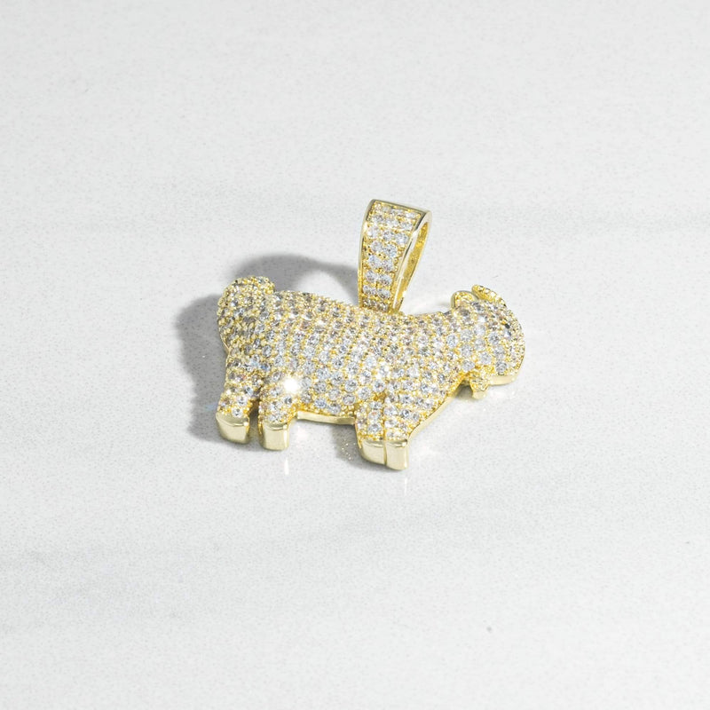 Iced Goat Pendant - Gold