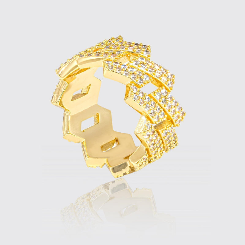 Iced Monaco Ring - Gold - Adamans