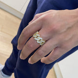 Adamans Iced Monaco Ring - Gold