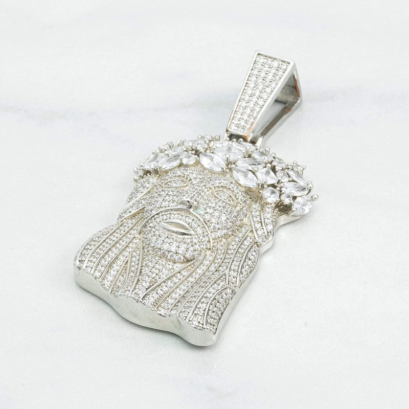 Jesus Pendant - White Gold