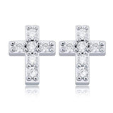 Adamans Mini Cross Earrings - 925 Silver