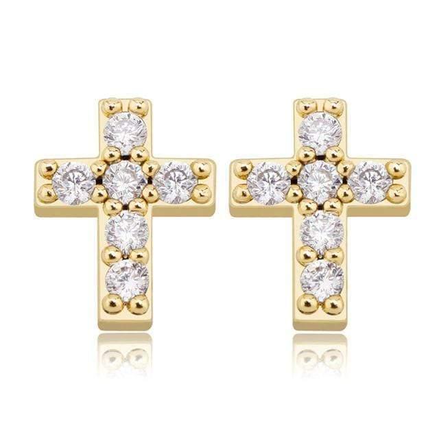 Adamans Mini Cross Earrings - Vermeil