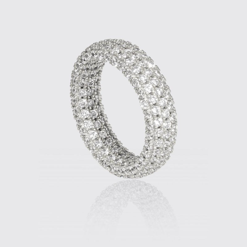 Paved Prong Infinity Ring - 925 Silver