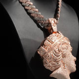 Queen Elizabeth Moissanite Pendant (Inspired by Central Cee) - Rose Gold