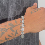 8mm CENTRE BAGUETTE BRACELET - WHITE GOLD