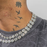 8mm CENTRE BAGUETTE CHAIN - WHITE GOLD