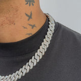 14mm Monaco Chain - White Gold