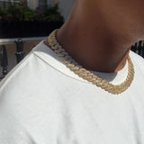 14mm Lab Diamond Monaco Chain - 18k Vermeil - D Colour - VVS1