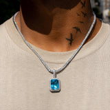 Sapphire Gem Pendant - White Gold - Adamans