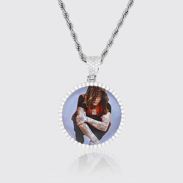 Single Row Custom Image Circle Pendant - Adamans