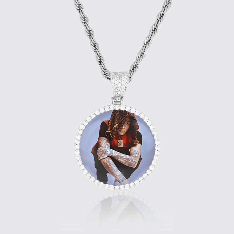 Single Row Custom Image Circle Pendant