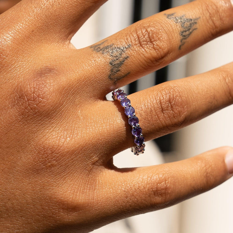 Single Row Ring - Purple Amethyst - Adamans