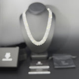 13mm Cuban Chain + Bracelet - White Gold