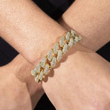 Adamans 7" 20mm Iced Cuban Bracelet - Gold